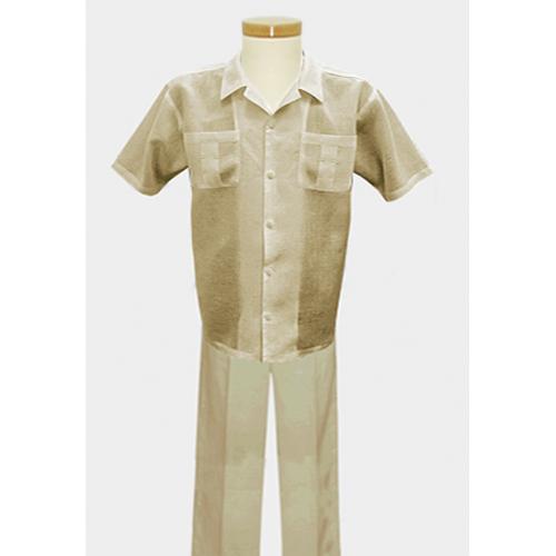 Steve Harvey Tan 2 Pc 100% Linen Outfit # 2613